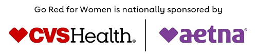 Go Red for Women is Nationally Sponsored by CVS Health Aetna Combination Logo